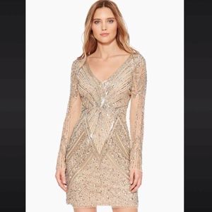 Parker Black Janette Dress Champagne Size 6